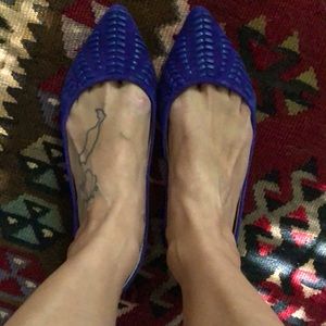 Royal Blue Steve Madden Pointy Toe Suede Flats 8.5